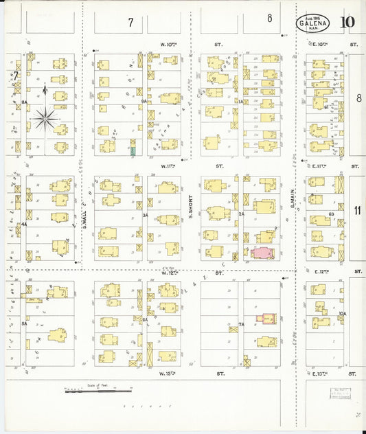 Sanborn Fire Insurance Map from Galena, Cherokee County, Kansas (1905), Sheet #0010 - Historic Sanborn Fire Insurance Map Print, vintage old map wall art, antique decor, genealogy gift, Kansas Kansas map