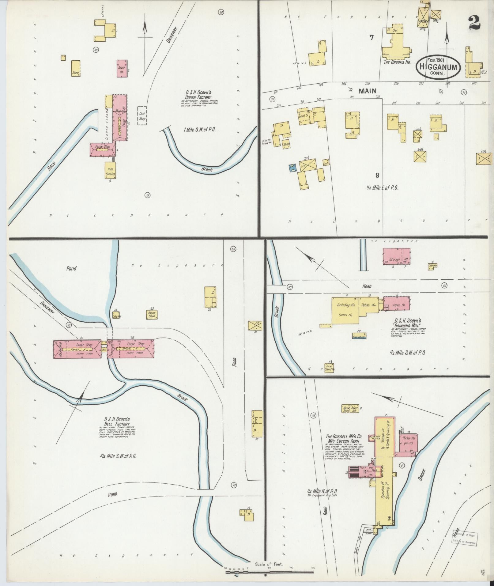 Sanborn Fire Insurance Map from Higganum, Middlesex County, Connecticut (1901), Sheet #0002 - Complete Map Set gallery image, historic Sanborn map, vintage wall art, Connecticut Connecticut