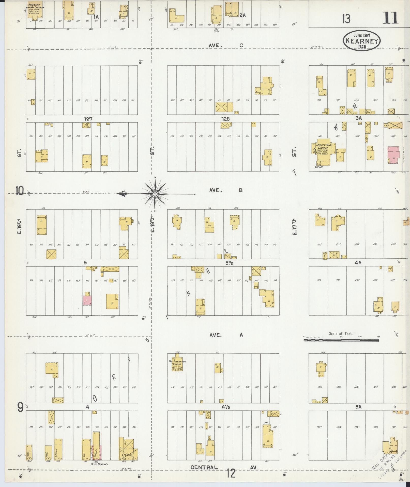 Sanborn Fire Insurance Map from Kearney, Buffalo County, Nebraska (1904), Sheet #0011 - Complete Map Set gallery image, historic Sanborn map, vintage wall art, Nebraska Nebraska