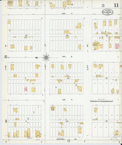 Sanborn Fire Insurance Map from Kearney, Buffalo County, Nebraska (1904), Sheet #0011 - Complete Map Set gallery image, historic Sanborn map, vintage wall art, Nebraska Nebraska
