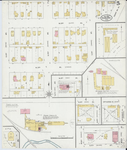 Sanborn Fire Insurance Map from Auburn, Nemaha County, Nebraska (1906), Sheet #0005 - Complete Map Set gallery image, historic Sanborn map, vintage wall art, Nebraska Nebraska