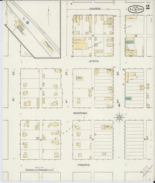 Sanborn Fire Insurance Map from Albion, Boone County, Nebraska (1892), Sheet #0002 - Historic Sanborn Fire Insurance Map Print, vintage old map wall art, antique decor, genealogy gift, Nebraska Nebraska map