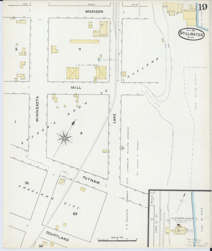 Sanborn Fire Insurance Map from Stillwater, Washington County, Minnesota (1891), Sheet #0019 - Complete Map Set gallery image, historic Sanborn map, vintage wall art, Minnesota Minnesota