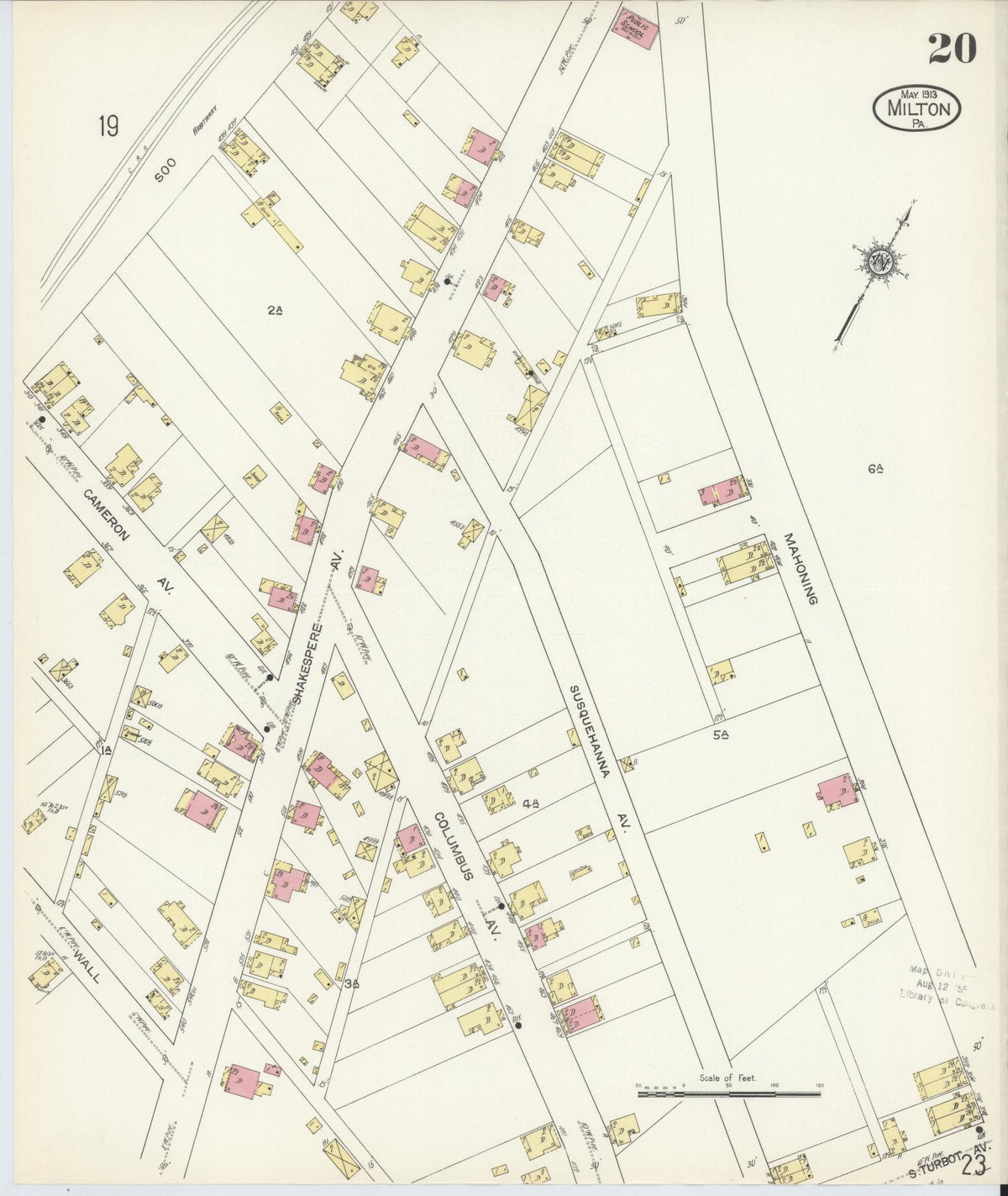 Sanborn Fire Insurance Map from Milton, Northumberland County, Pennsylvania (1913), Sheet #0020 - Complete Map Set gallery image, historic Sanborn map, vintage wall art, Pennsylvania Pennsylvania