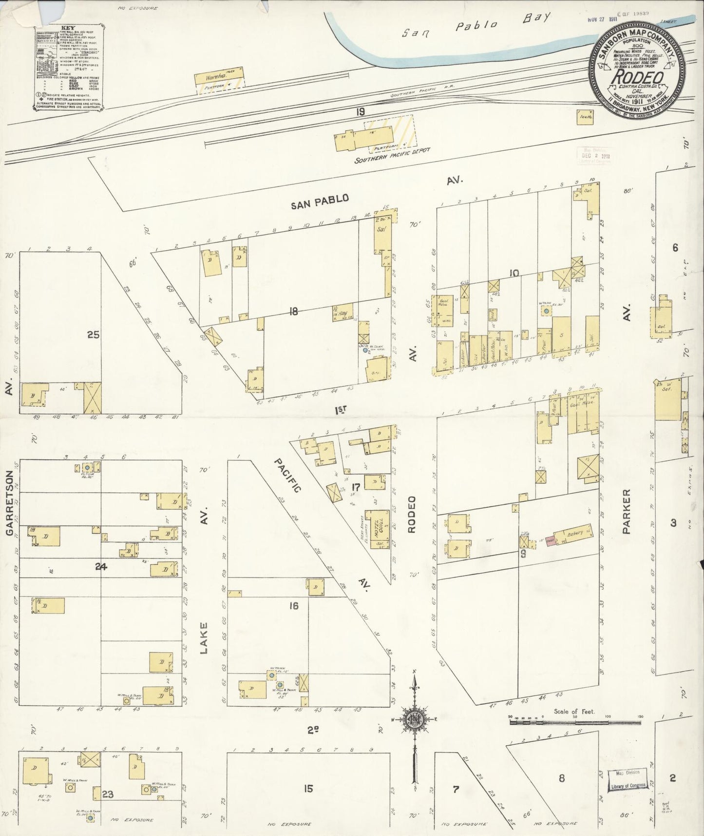 Sanborn Fire Insurance Map from Rodeo, Contra Costa County, California. (1911) – Historic Sanborn Fire Insurance Map Print