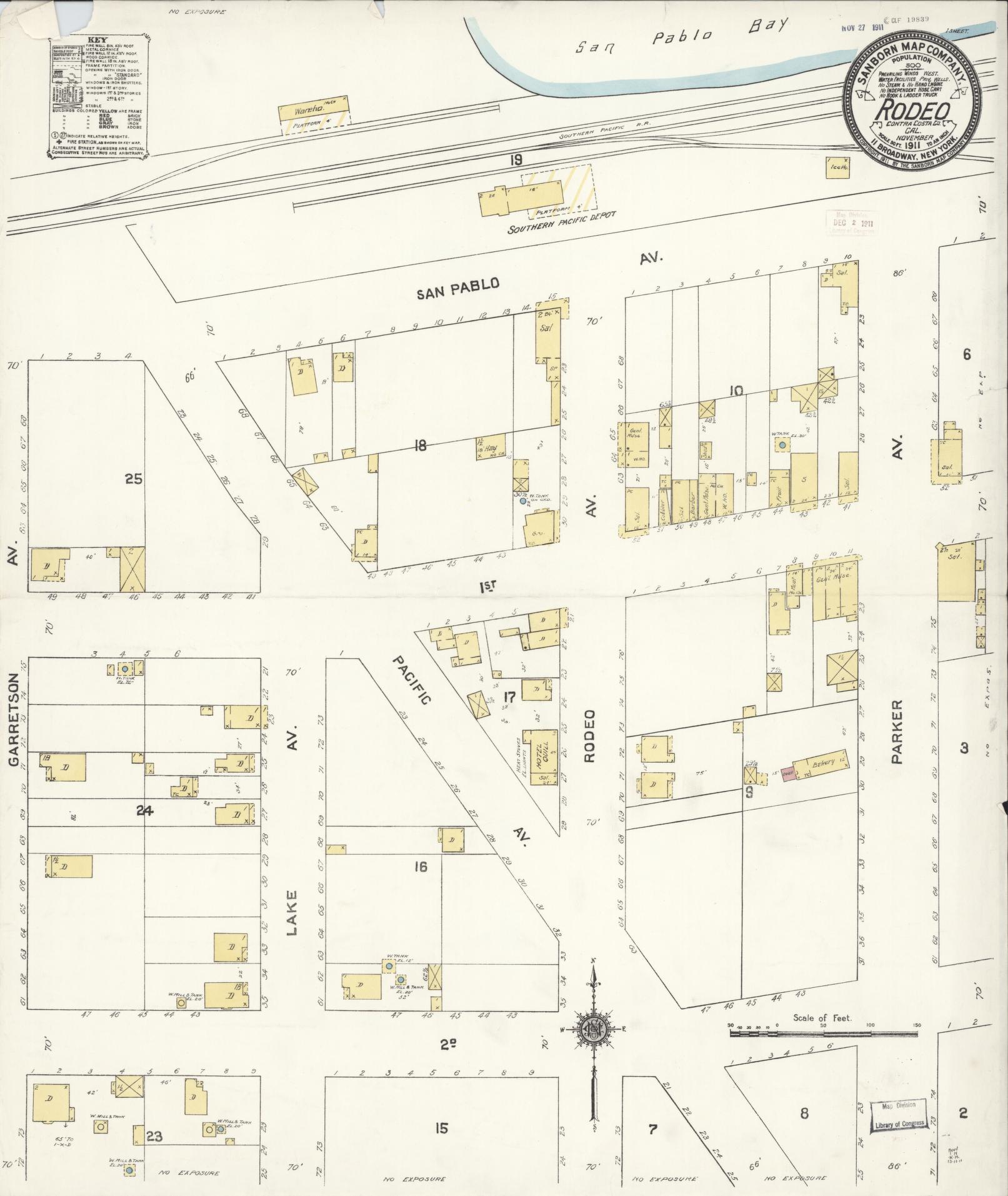 Sanborn Fire Insurance Map from Rodeo, Contra Costa County, California. (1911) – Historic Sanborn Fire Insurance Map Print