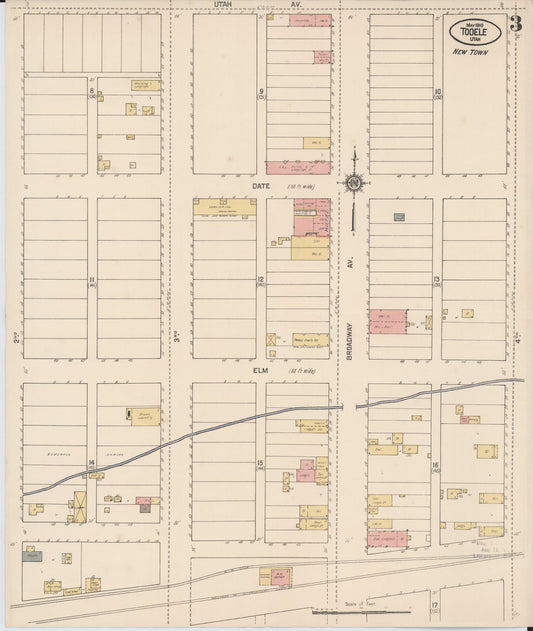 Sanborn Fire Insurance Map from Tooele, Tooele County, Utah (1910), Sheet #0003 - Historic Sanborn Fire Insurance Map Print, vintage old map wall art, antique decor, genealogy gift, Utah Utah map