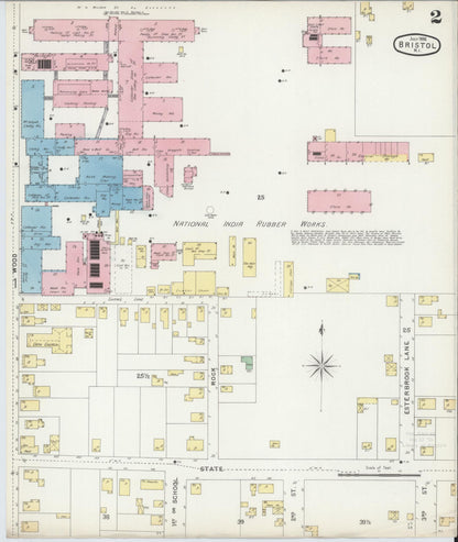 Sanborn Fire Insurance Map from Bristol, Bristol County, Rhode Island (1896), Sheet #0002 - Complete Map Set gallery image, historic Sanborn map, vintage wall art, Rhode Island Rhode Island