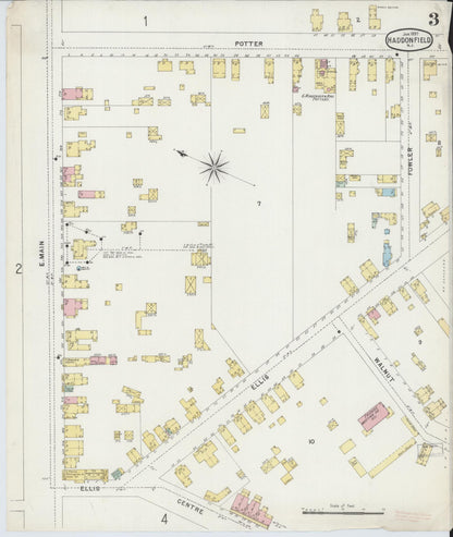 Sanborn Fire Insurance Map from Haddonfield, Camden County, New Jersey (1897), Sheet #0003 - Complete Map Set gallery image, historic Sanborn map, vintage wall art, New Jersey New Jersey