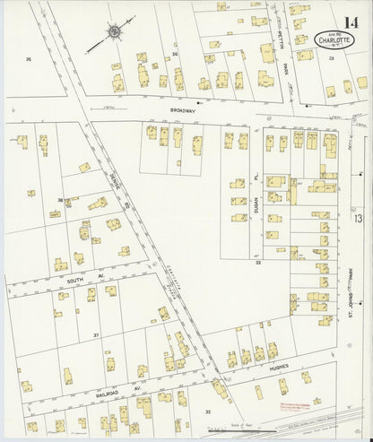 Sanborn Fire Insurance Map from Charlotte, Monroe County, New York (1912), Sheet #0014 - Historic Sanborn Fire Insurance Map Print, vintage old map wall art, antique decor, genealogy gift, New York New York map