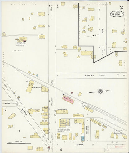 Sanborn Fire Insurance Map from Springville, Erie County, New York (1912), Sheet #0002 - Complete Map Set gallery image, historic Sanborn map, vintage wall art, New York New York