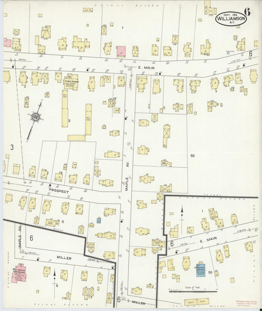 Sanborn Fire Insurance Map from Williamson, Wayne County, New York (1914), Sheet #0006 - Historic Sanborn Fire Insurance Map Print, vintage old map wall art, antique decor, genealogy gift, New York New York map