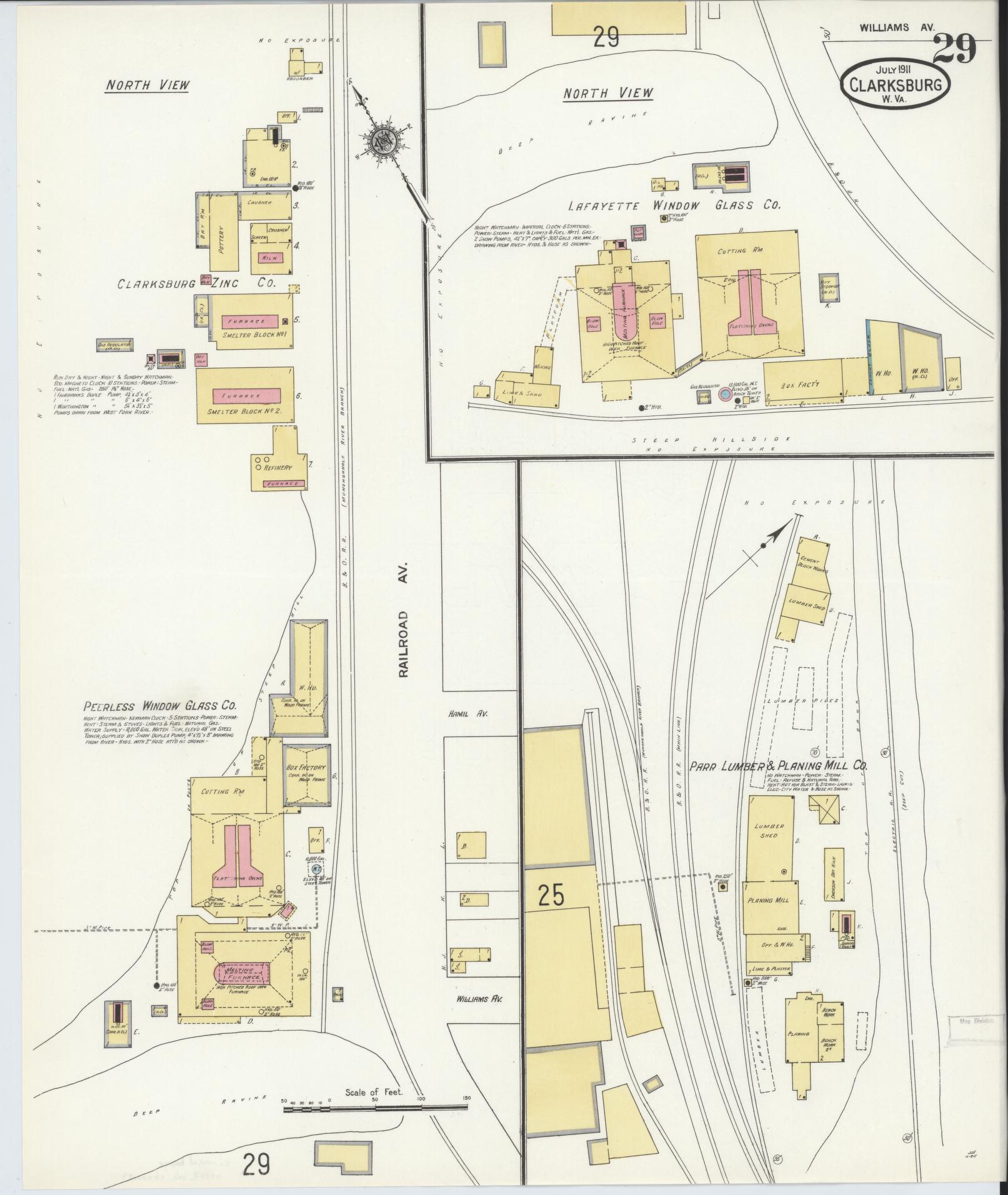 Sanborn Fire Insurance Map from Clarksburg, Harrison County, West Virginia (1911), Sheet #0029 - Complete Map Set gallery image, historic Sanborn map, vintage wall art, West Virginia West Virginia