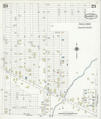 Sanborn Fire Insurance Map from Johnson City, Broome County, New York (1925), Sheet #0023 - Complete Map Set gallery image, historic Sanborn map, vintage wall art, New York New York