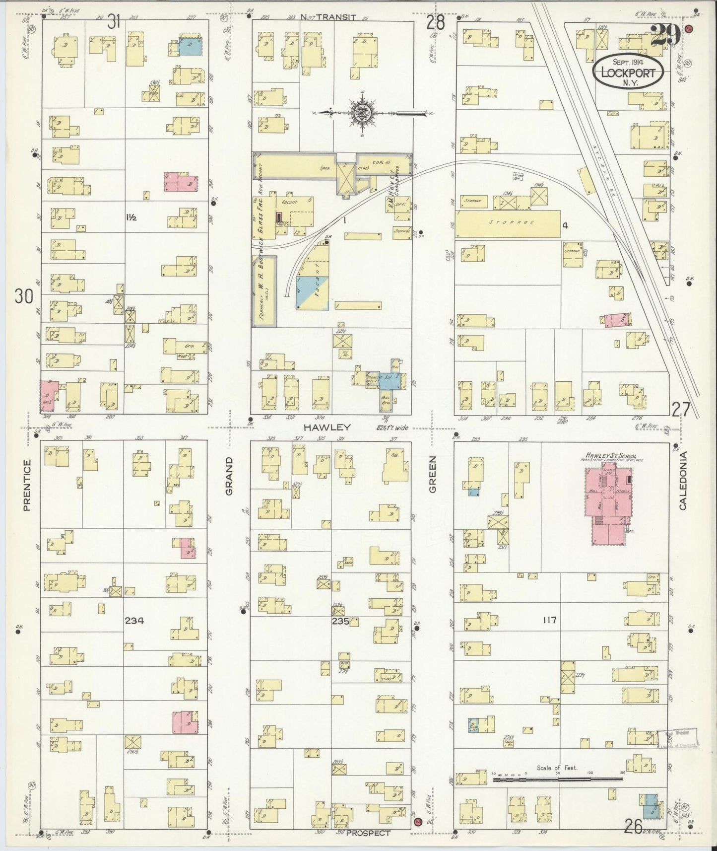 Sanborn Fire Insurance Map from Lockport, Niagara County, New York (1914), Sheet #0029 - Complete Map Set gallery image, historic Sanborn map, vintage wall art, New York New York