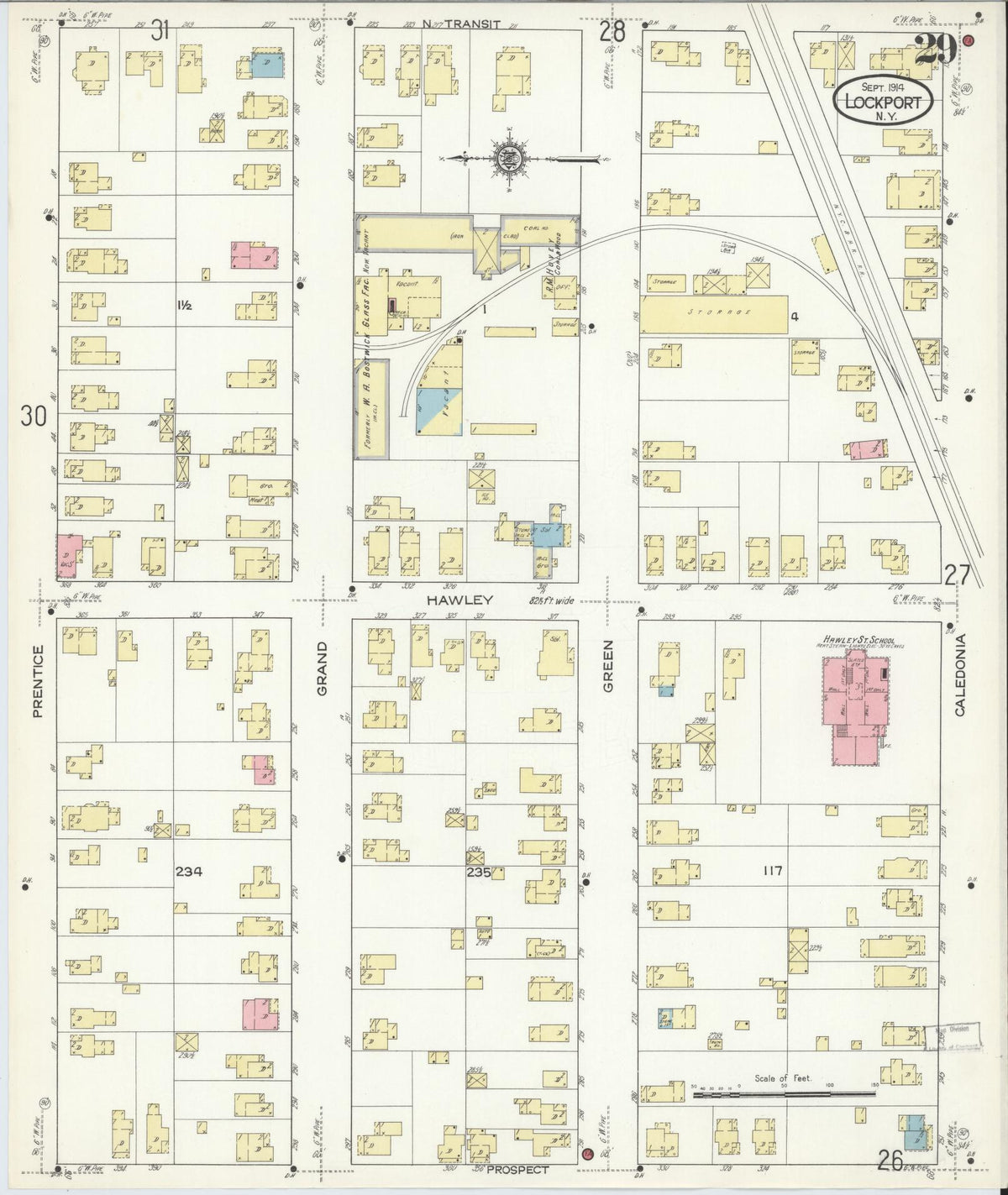 Sanborn Fire Insurance Map from Lockport, Niagara County, New York (1914), Sheet #0029 - Complete Map Set gallery image, historic Sanborn map, vintage wall art, New York New York