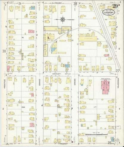 Sanborn Fire Insurance Map from Lockport, Niagara County, New York (1914), Sheet #0029 - Complete Map Set gallery image, historic Sanborn map, vintage wall art, New York New York