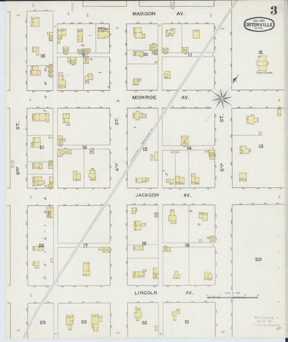 Sanborn Fire Insurance Map from Ortonville, Big Stone County, Minnesota (1893), Sheet #0003 - Complete Map Set gallery image, historic Sanborn map, vintage wall art, Minnesota Minnesota
