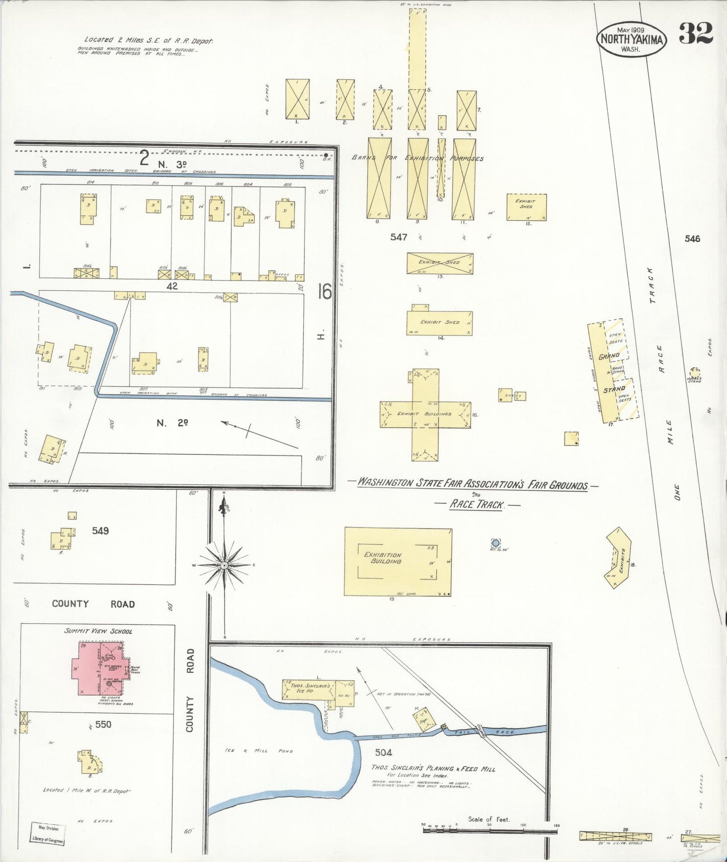 Sanborn Fire Insurance Map from North Yakima, Yakima County, Washington (1909), Sheet #0032 - Complete Map Set gallery image, historic Sanborn map, vintage wall art, Washington Washington