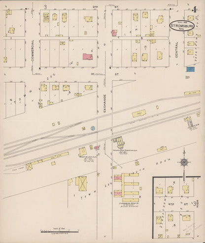 Sanborn Fire Insurance Map from Stromsburg, Polk County, Nebraska (1922), Sheet #0004 - Complete Map Set gallery image, historic Sanborn map, vintage wall art, Nebraska Nebraska
