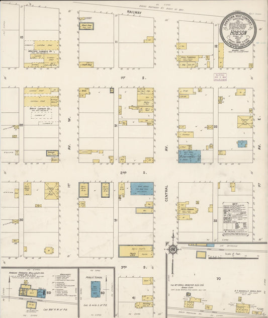 Sanborn Fire Insurance Map from Hobson, Judith Basin County, Montana. (1914) – Historic Sanborn Fire Insurance Map Print