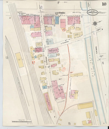 Sanborn Fire Insurance Map from Canastota, Madison County, New York (1959), Sheet #0010 - Historic Sanborn Fire Insurance Map Print, vintage old map wall art, antique decor, genealogy gift, New York New York map