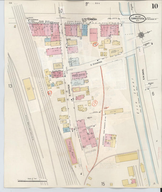 Sanborn Fire Insurance Map from Canastota, Madison County, New York (1959), Sheet #0010 - Historic Sanborn Fire Insurance Map Print, vintage old map wall art, antique decor, genealogy gift, New York New York map