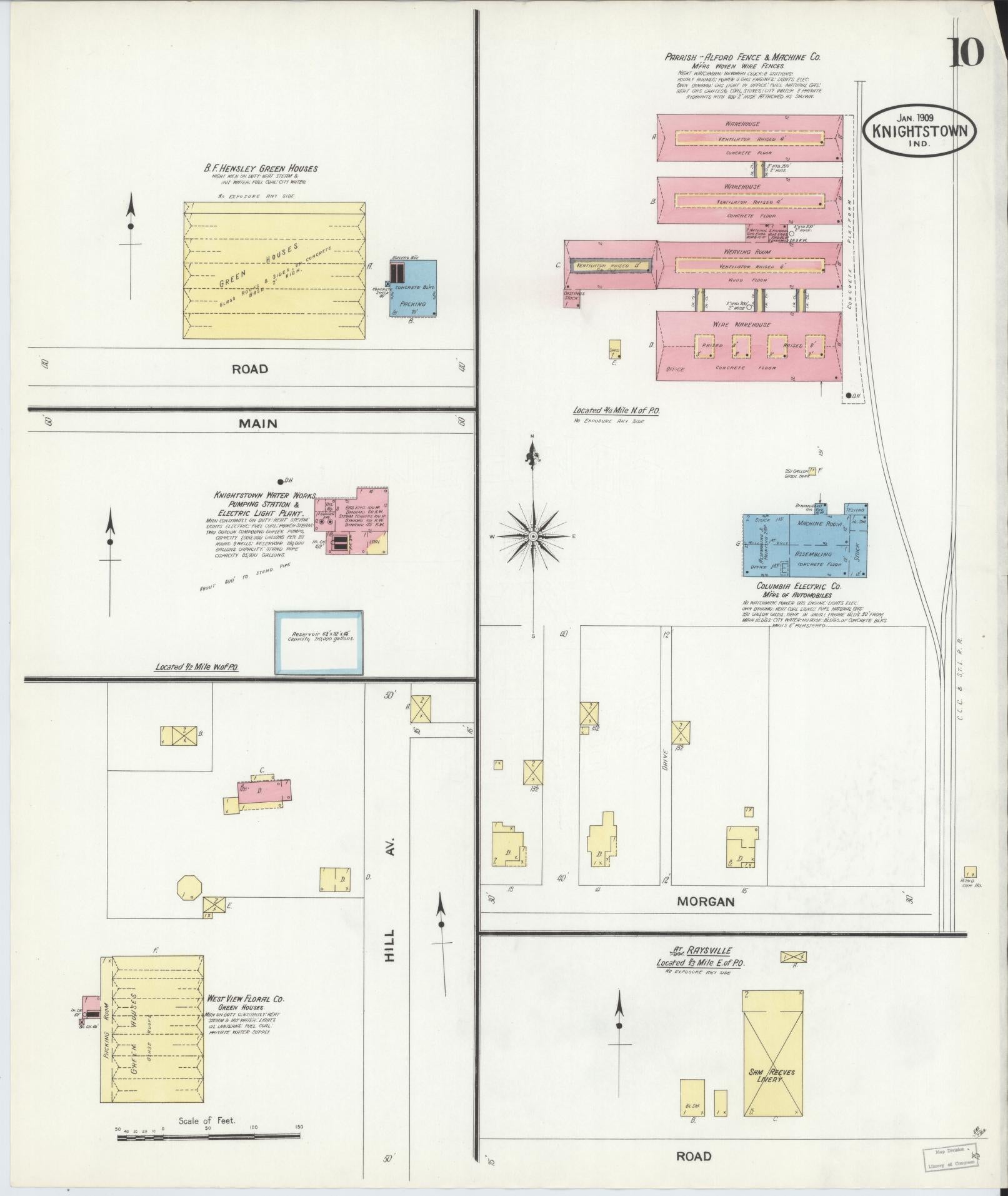 Sanborn Fire Insurance Map from Knightstown, Henry County, Indiana (1909), Sheet #0010 - Complete Map Set gallery image, historic Sanborn map, vintage wall art, Indiana Indiana