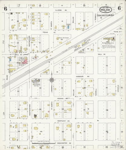 Sanborn Fire Insurance Map from Midland, Midland County, Texas (1925), Sheet #0006 - Complete Map Set gallery image, historic Sanborn map, vintage wall art, Texas Texas