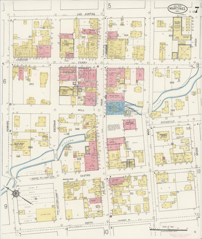 Sanborn Fire Insurance Map from Martinez, Contra Costa County, California (1920), Sheet #0007 - Complete Map Set gallery image, historic Sanborn map, vintage wall art, California California