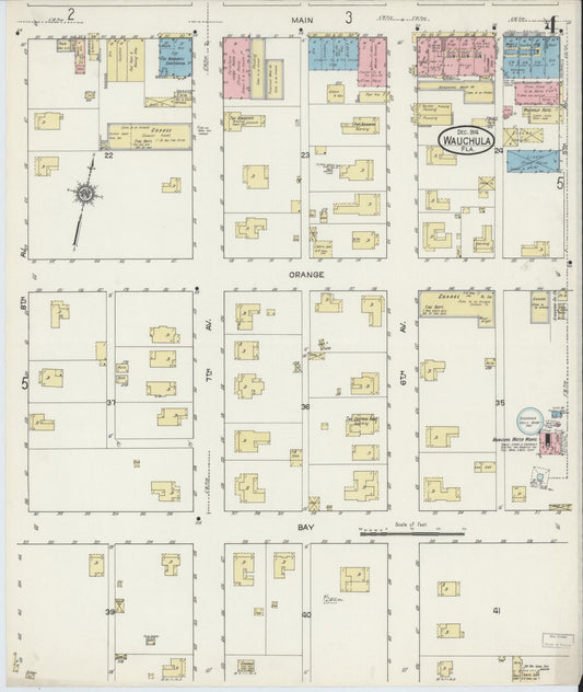 Sanborn Fire Insurance Map from Wauchula, Hardee County, Florida (1914), Sheet #0004 - Historic Sanborn Fire Insurance Map Print, vintage old map wall art, antique decor, genealogy gift, Florida Florida map