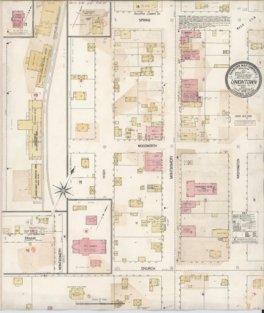 Sanborn Fire Insurance Map from Uniontown, Whitman County, Washington (1930), Sheet #0001 - Historic Sanborn Fire Insurance Map Print, vintage old map wall art, antique decor, genealogy gift, Washington Washington map