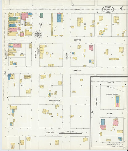 Sanborn Fire Insurance Map from Seguin, Guadalupe County, Texas (1906), Sheet #0004 - Complete Map Set gallery image, historic Sanborn map, vintage wall art, Texas Texas