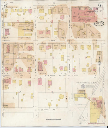 Sanborn Fire Insurance Map from Jackson, Cape Girardeau County, Missouri (1941), Sheet #0006 - Historic Sanborn Fire Insurance Map Print, vintage old map wall art, antique decor, genealogy gift, Missouri Missouri map