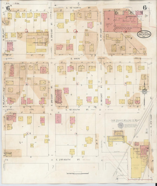 Sanborn Fire Insurance Map from Jackson, Cape Girardeau County, Missouri (1941), Sheet #0006 - Historic Sanborn Fire Insurance Map Print, vintage old map wall art, antique decor, genealogy gift, Missouri Missouri map