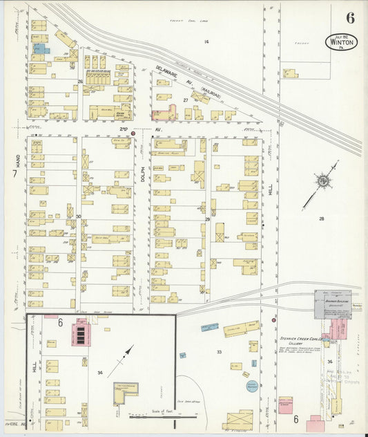 Sanborn Fire Insurance Map from Winton, Lackawanna County, Pennsylvania (1912), Sheet #0006 - Historic Sanborn Fire Insurance Map Print, vintage old map wall art, antique decor, genealogy gift, Pennsylvania Pennsylvania map