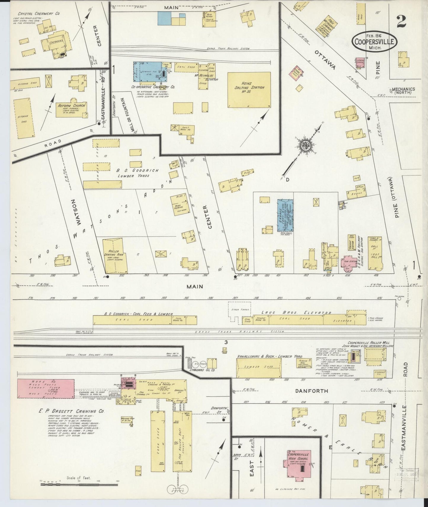 Sanborn Fire Insurance Map from Coopersville, Ottawa County, Michigan (1916), Sheet #0002 - Complete Map Set gallery image, historic Sanborn map, vintage wall art, Michigan Michigan