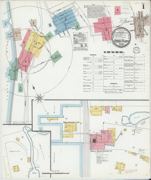 Sanborn Fire Insurance Map from Dobbs Ferry, Westchester County, New York. (1900) – Historic Sanborn Fire Insurance Map Print