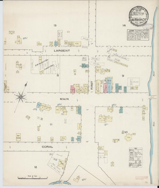 Sanborn Fire Insurance Map from Sun River City, Cascade County, Montana (1884), Sheet #0001 - Historic Sanborn Fire Insurance Map Print, vintage old map wall art, antique decor, genealogy gift, Montana Montana map