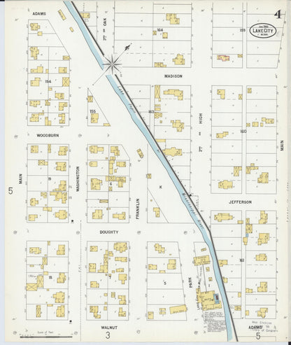 Sanborn Fire Insurance Map from Lake City, Wabasha County, Minnesota (1900), Sheet #0004 - Historic Sanborn Fire Insurance Map Print, vintage old map wall art, antique decor, genealogy gift, Minnesota Minnesota map
