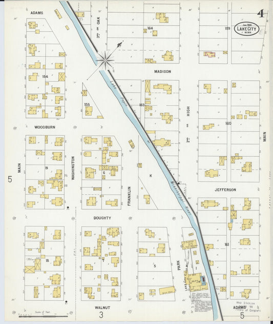 Sanborn Fire Insurance Map from Lake City, Wabasha County, Minnesota (1900), Sheet #0004 - Historic Sanborn Fire Insurance Map Print, vintage old map wall art, antique decor, genealogy gift, Minnesota Minnesota map