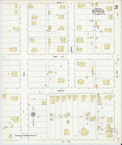 Sanborn Fire Insurance Map from De Ridder, Beauregard Parish, Louisiana (1912), Sheet #0003 - Complete Map Set gallery image, historic Sanborn map, vintage wall art, Louisiana Louisiana