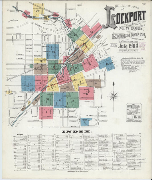 Sanborn Fire Insurance Map from Lockport, Niagara County, New York. (1903) – Historic Sanborn Fire Insurance Map Print