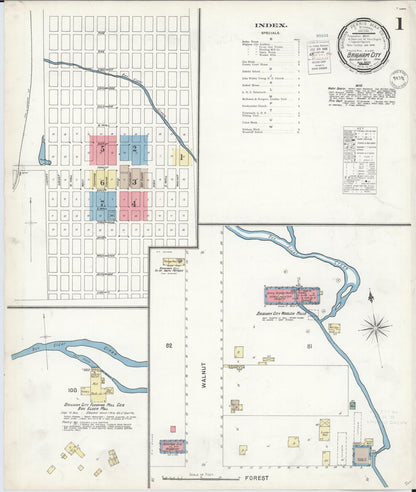 Sanborn Fire Insurance Map from Brigham City, Box Elder County, Utah (1900), Sheet #0001 - Complete Map Set gallery image, historic Sanborn map, vintage wall art, Utah Utah