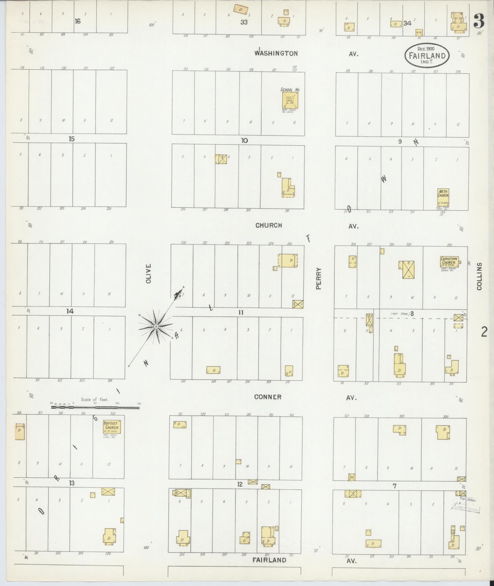 Sanborn Fire Insurance Map from Fairland, Ottawa County, Oklahoma (1900), Sheet #0003 - Complete Map Set gallery image, historic Sanborn map, vintage wall art, Oklahoma Oklahoma