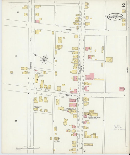 Sanborn Fire Insurance Map from McSherrystown, Adams County, Pennsylvania (1899), Sheet #0002 - Historic Sanborn Fire Insurance Map Print, vintage old map wall art, antique decor, genealogy gift, Pennsylvania Pennsylvania map