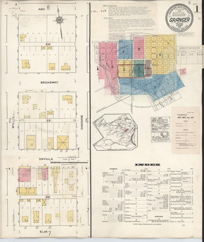 Sanborn Fire Insurance Map from Granger, Williamson County, Texas (1940), Sheet #0001 - Complete Map Set gallery image, historic Sanborn map, vintage wall art, Texas Texas