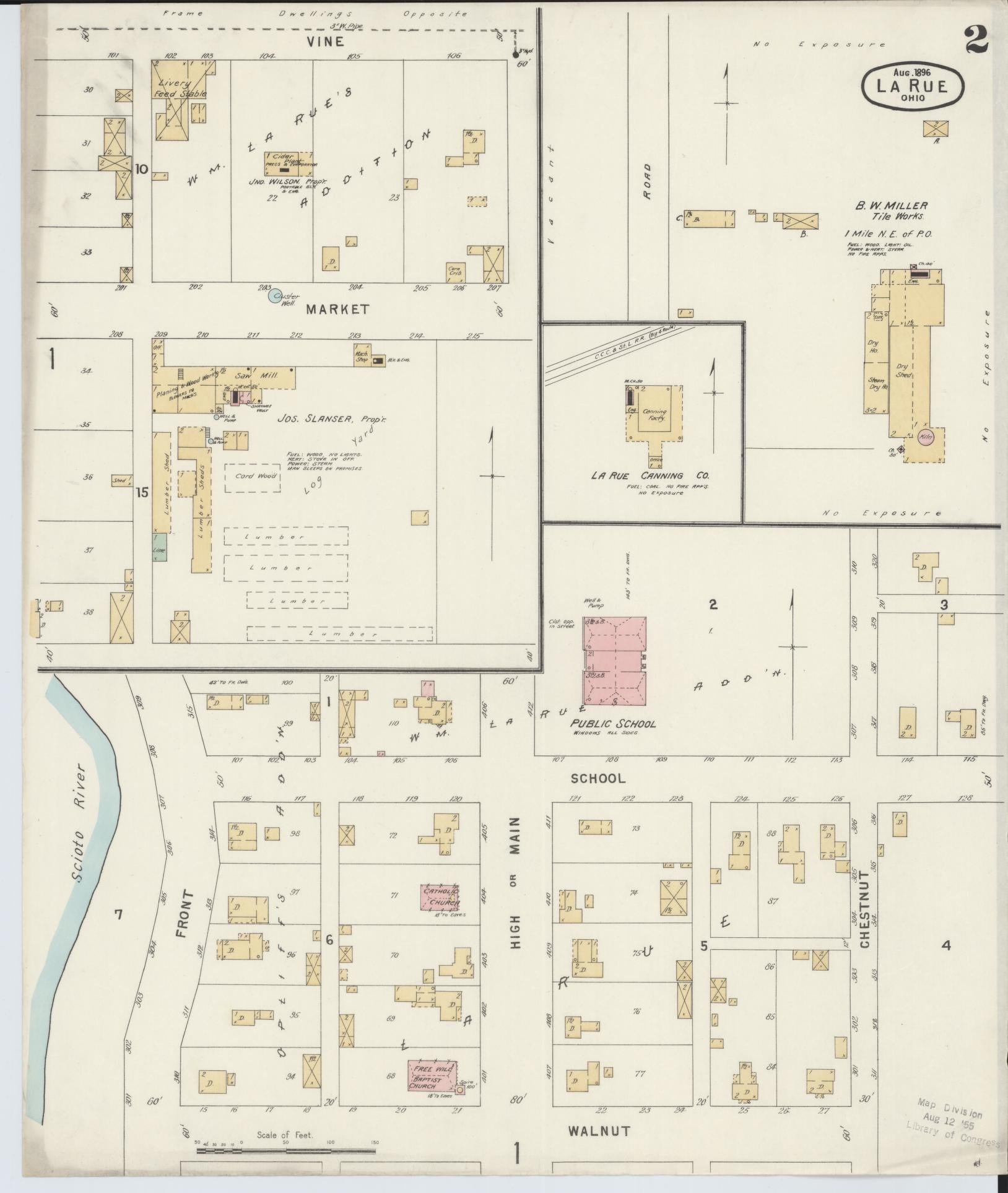 Sanborn Fire Insurance Map from La Rue, Marion County, Ohio (1891), Sheet #0002 - Historic Sanborn Fire Insurance Map Print, vintage old map wall art, antique decor, genealogy gift, Ohio Ohio map
