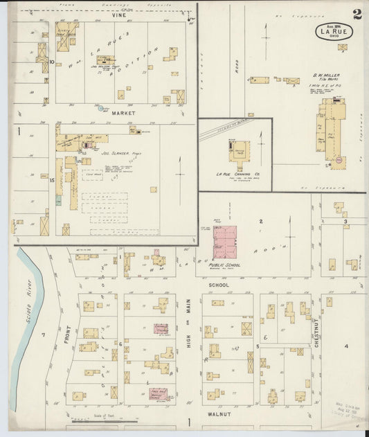 Sanborn Fire Insurance Map from La Rue, Marion County, Ohio (1891), Sheet #0002 - Historic Sanborn Fire Insurance Map Print, vintage old map wall art, antique decor, genealogy gift, Ohio Ohio map