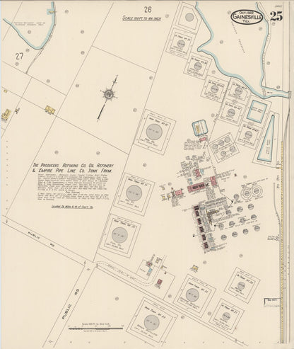 Sanborn Fire Insurance Map from Gainesville, Cooke County, Texas (1922), Sheet #0025 - Complete Map Set gallery image, historic Sanborn map, vintage wall art, Texas Texas